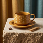 Honey Dot Ceramic Cup & Saucer Set