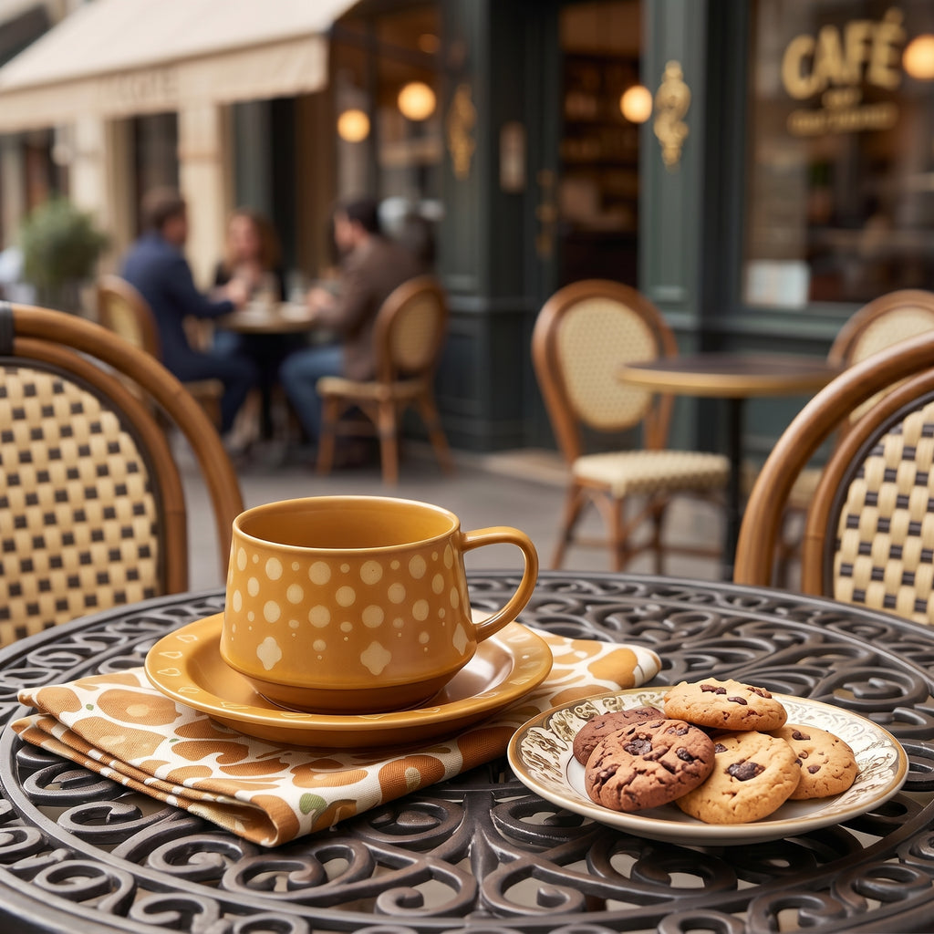 Honey Dot Ceramic Cup & Saucer Set