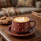 Ruby Star Ceramic Cup & Saucer Set