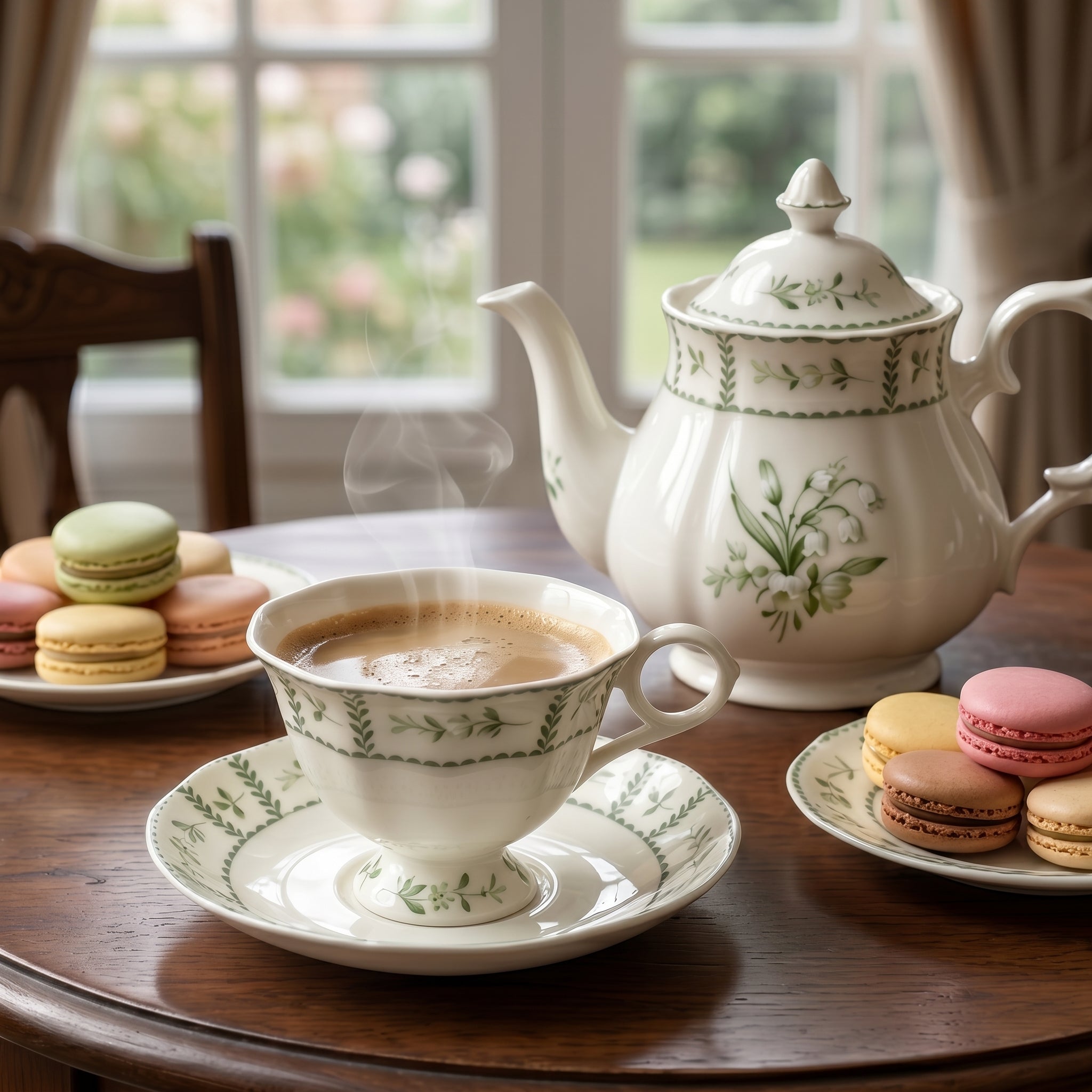Lily of the Valley Porcelain Teacup and Saucer Set