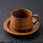 Amber Diamond Ceramic Cup & Saucer Set
